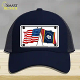 Mississippi Crossed US Flag Novelty License Plate Hat Mesh / Navy