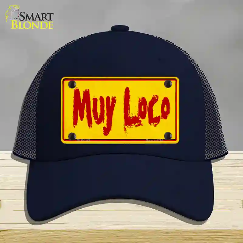 Muy Loco Novelty License Plate Hat Mesh / Navy