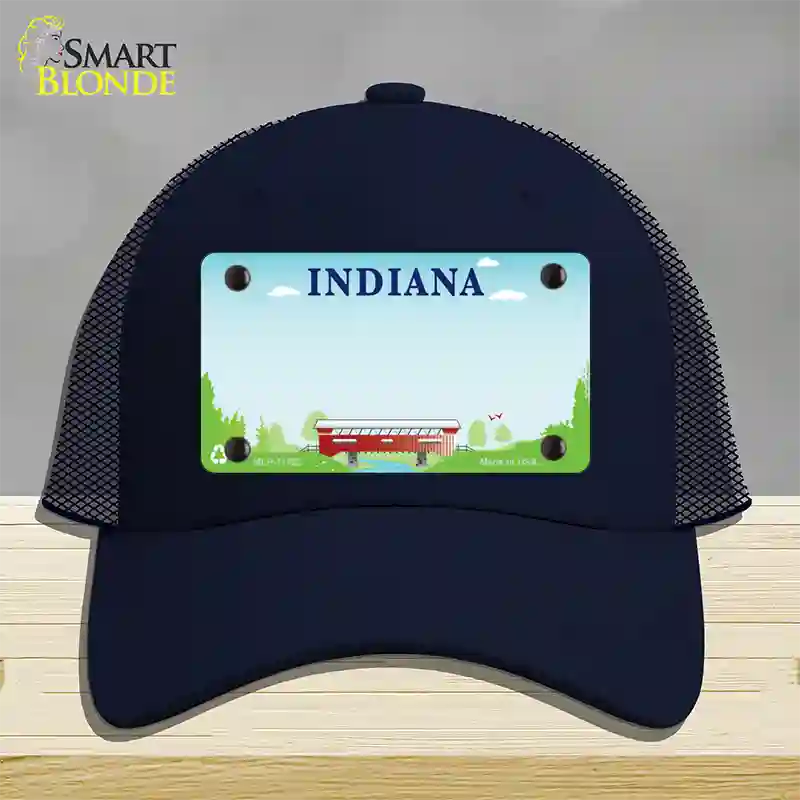 Indiana Recycle State Blank Novelty License Plate Hat Mesh / Navy