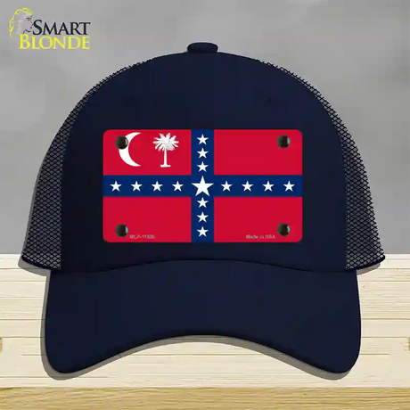 South Carolina Sovereignty Flag Novelty License Plate Hat Mesh / Navy