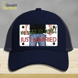 No Beer No Money Just Married Novelty License Plate Hat Mesh / Navy