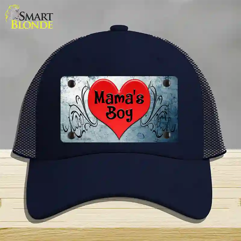 Mamas Boy Novelty License Plate Hat Mesh / Navy