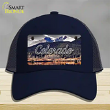 Colorado Forest and Mountains State Novelty License Plate Hat Mesh / Navy