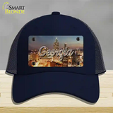 Georgia City Lights State Novelty License Plate Hat Mesh / Navy