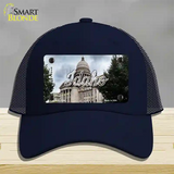 Idaho Capital Building State Novelty License Plate Hat Mesh / Navy