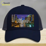 Illinois River City Lights State Novelty License Plate Hat Mesh / Navy