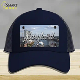 Maryland River Skyline State Novelty License Plate Hat Mesh / Navy