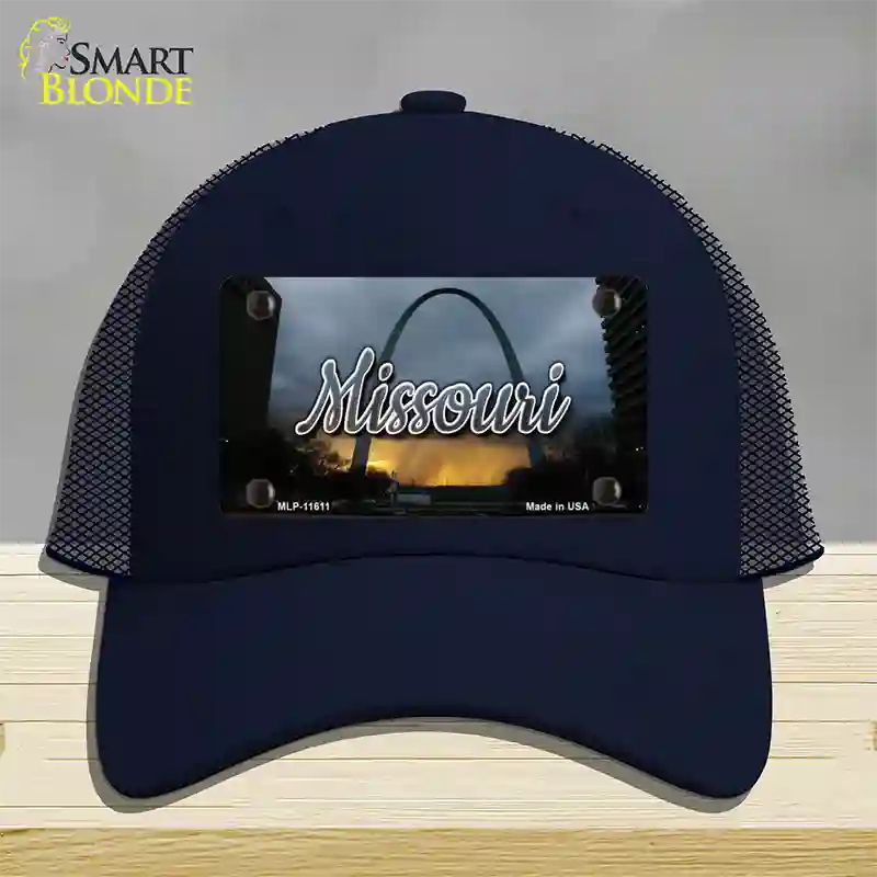 Missouri Gateway Arch State Novelty License Plate Hat Mesh / Navy