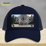 Nebraska Capital Building State Novelty License Plate Hat Mesh / Navy