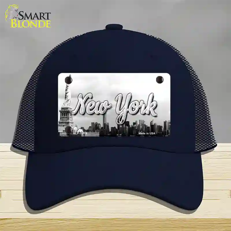 New York Statue of Liberty State Novelty License Plate Hat Mesh / Navy