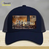 Oklahoma Sunset Skyline State Novelty License Plate Hat Mesh / Navy