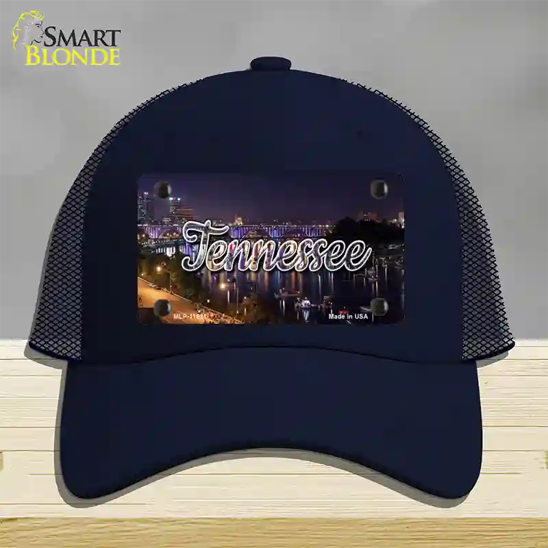 Tennessee Bridge Lights State Novelty License Plate Hat Mesh / Navy