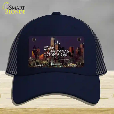 Texas City Lights Novelty License Plate Hat Mesh / Navy