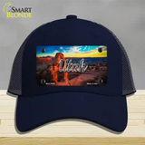 Utah Canyon Arch State Novelty License Plate Hat Mesh / Navy