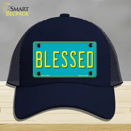 Blessed Novelty License Plate Hat Mesh / Navy