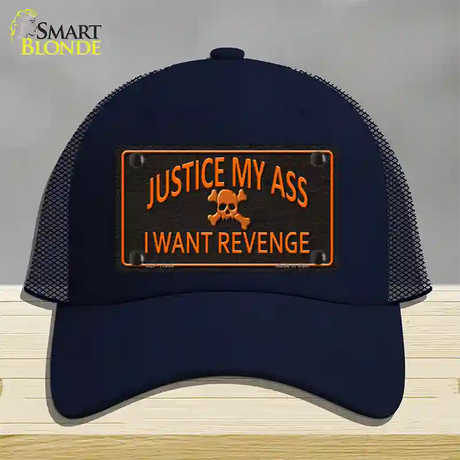 Justice My Ass Novelty License Plate Hat Mesh / Navy