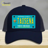 Taosena Teal New Mexico Novelty License Plate Hat Mesh / Navy