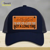 Here For A Good Time Novelty License Plate Hat Mesh / Navy