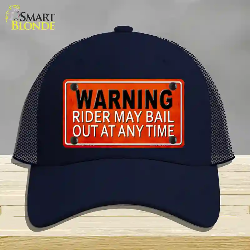 Rider May Bail Novelty License Plate Hat Mesh / Navy