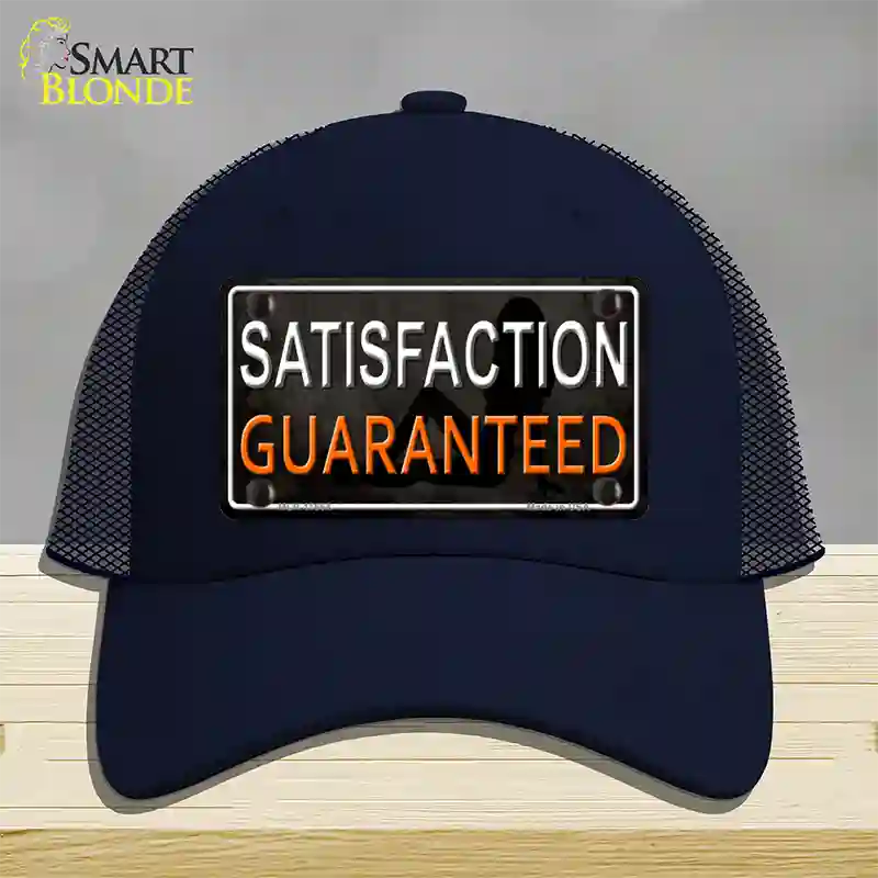 Satisfaction Guaranteed Novelty License Plate Hat Mesh / Navy