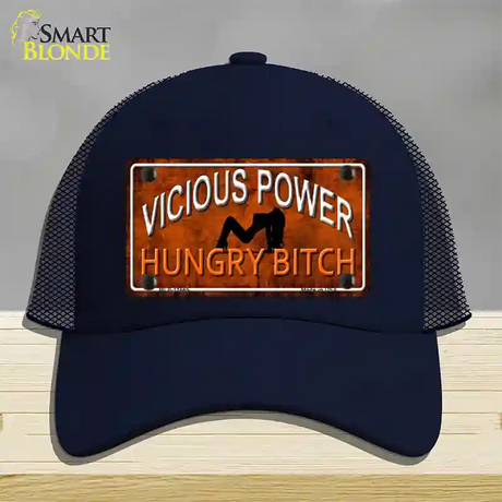 Vicious Power Novelty License Plate Hat Mesh / Navy