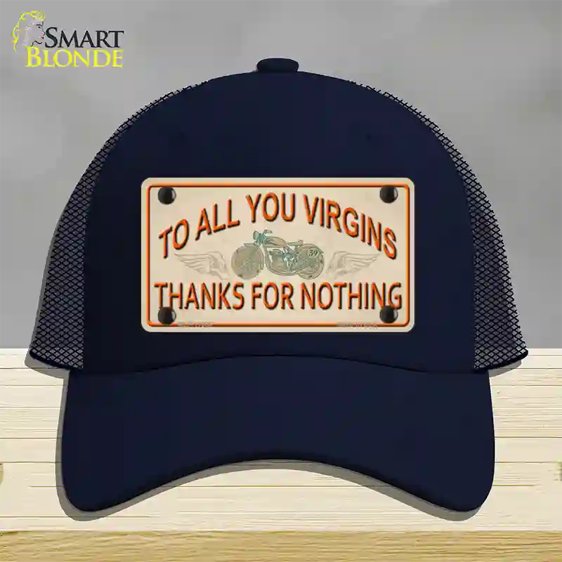 To All You Virgins Novelty License Plate Hat Mesh / Navy