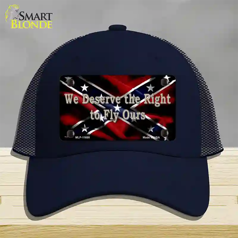 We Deserve The Right Novelty License Plate Hat Mesh / Navy