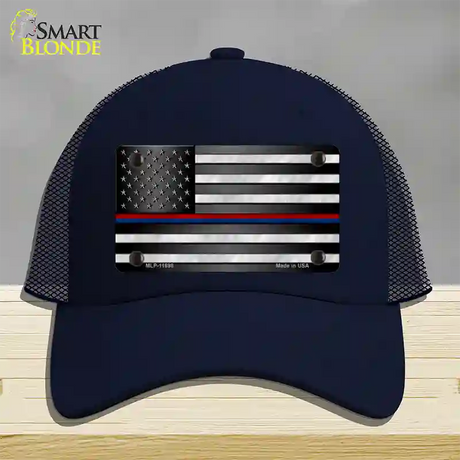 First Responder American Flag Novelty License Plate Hat Mesh / Navy