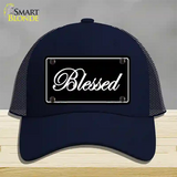 Blessed Black Novelty License Plate Hat Mesh / Navy