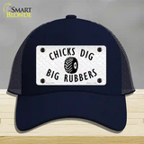 Chicks Dig Big Rubbers Novelty License Plate Hat Mesh / Navy