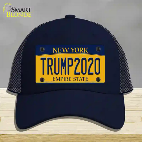 Trump 2020 New York Novelty License Plate Hat Mesh / Navy