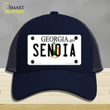 Senoia Georgia State Novelty License Plate Hat Mesh / Navy