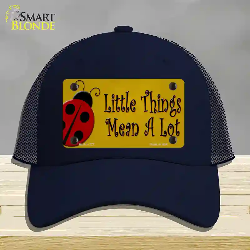 Little Things Mean A Lot Novelty License Plate Hat Mesh / Navy