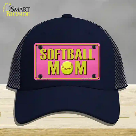 Softball Mom Novelty License Plate Hat Mesh / Navy