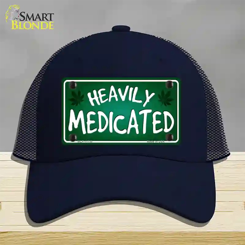 Heavily Medicated Novelty License Plate Hat Mesh / Navy