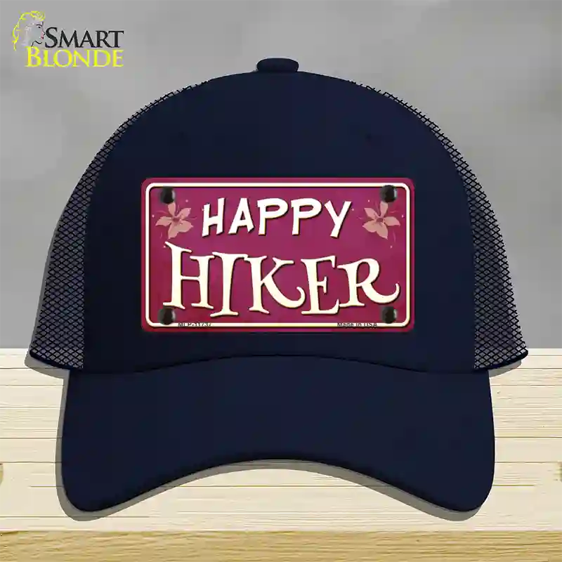 Happy Hiker Novelty License Plate Hat Mesh / Navy