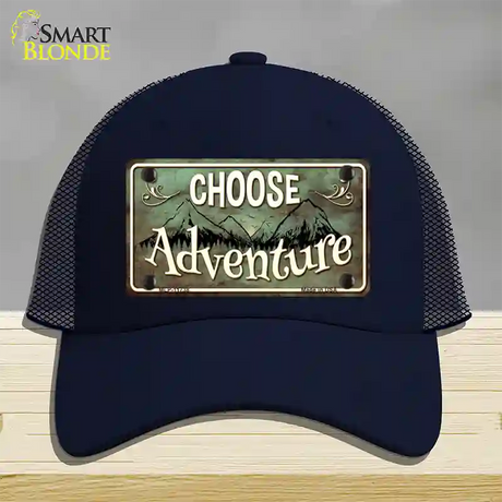 Choose Adventure Novelty License Plate Hat Mesh / Navy