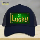 Lucky Irish Novelty License Plate Hat Mesh / Navy