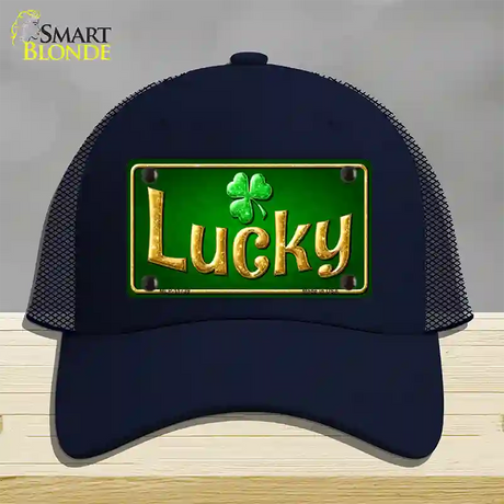 Lucky Irish Novelty License Plate Hat Mesh / Navy