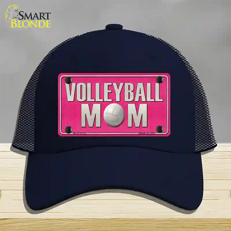 Volleyball Mom Novelty License Plate Hat Mesh / Navy