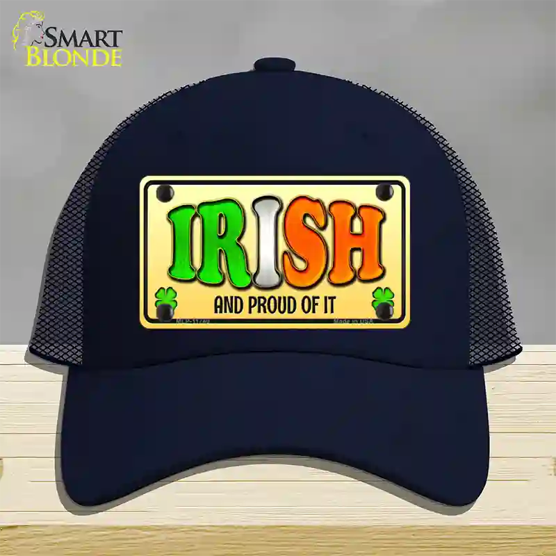 Irish and Proud Novelty License Plate Hat Mesh / Navy