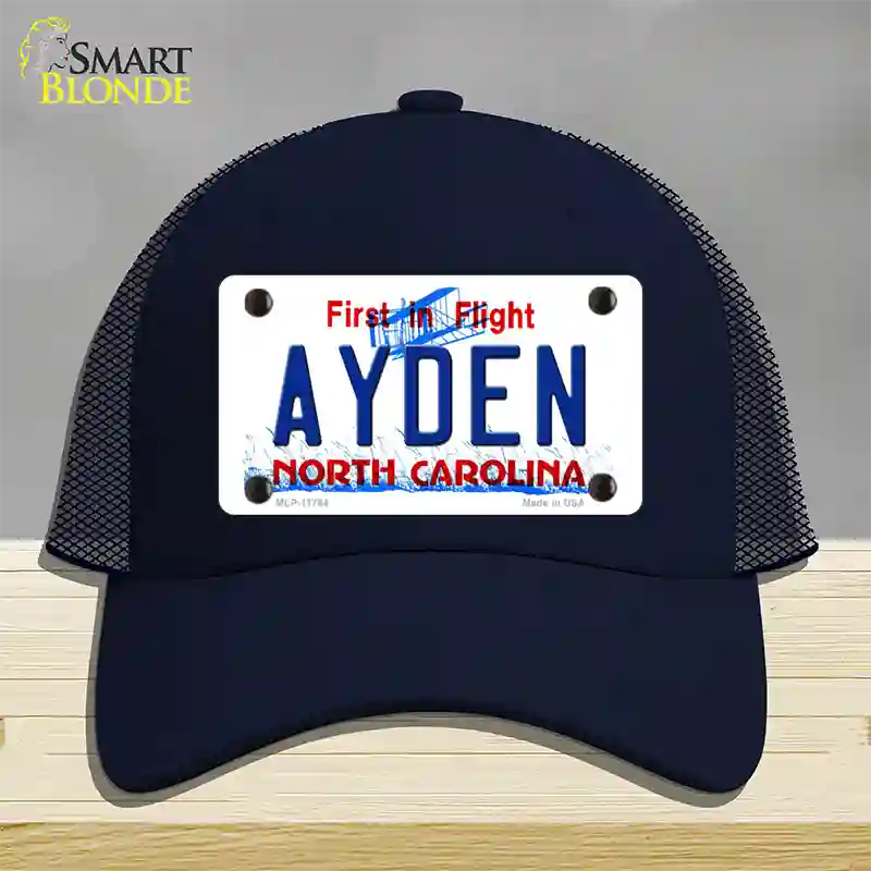 Ayden North Carolina State Novelty License Plate Hat Mesh / Navy