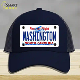 Washington North Carolina State Novelty License Plate Hat Mesh / Navy