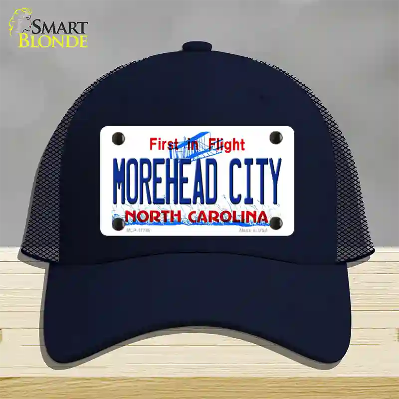 Morehead City North Carolina State Novelty License Plate Hat Mesh / Navy