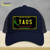 Taos New Mexico Black State Novelty License Plate Hat Mesh / Navy