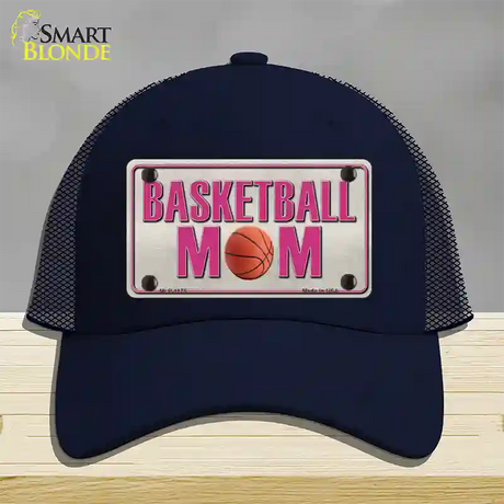 Basketball Mom Novelty License Plate Hat Mesh / Navy