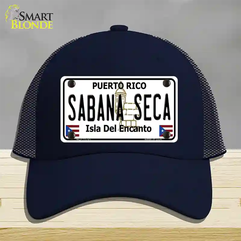 Sabana Seca Puerto Rico State Novelty License Plate Hat Mesh / Navy