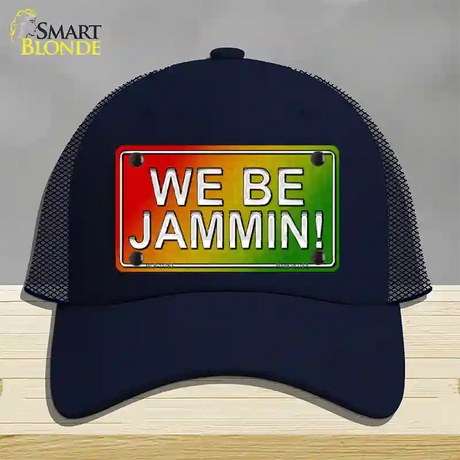 We Be Jammin Rasta Novelty License Plate Hat Mesh / Navy