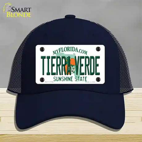 Tierra Verde Florida Novelty License Plate Hat Mesh / Navy