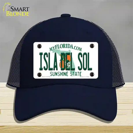 Isla Del Sol Florida Novelty License Plate Hat Mesh / Navy